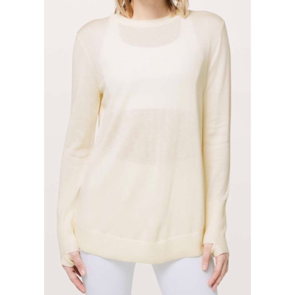 LULULEMON Angel Wing Still At Ease Pullover Open Back Sweater